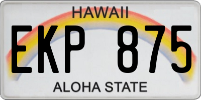 HI license plate EKP875