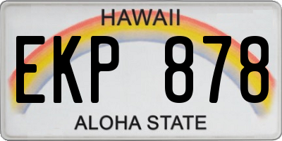 HI license plate EKP878