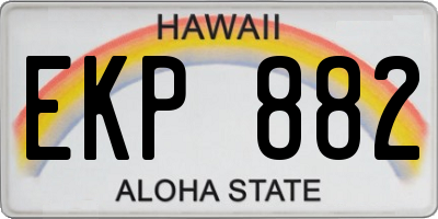 HI license plate EKP882