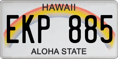 HI license plate EKP885