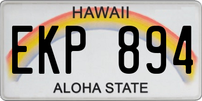 HI license plate EKP894
