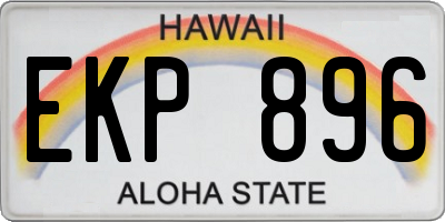 HI license plate EKP896