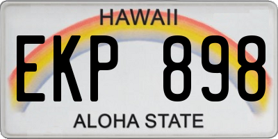 HI license plate EKP898