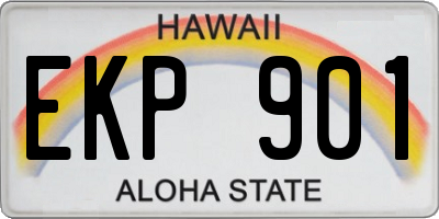 HI license plate EKP901
