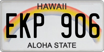 HI license plate EKP906