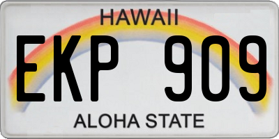 HI license plate EKP909