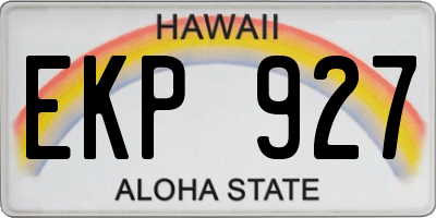 HI license plate EKP927