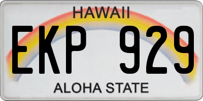 HI license plate EKP929