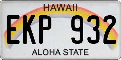 HI license plate EKP932