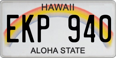 HI license plate EKP940