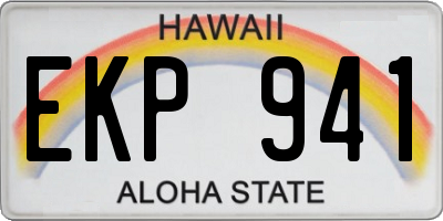 HI license plate EKP941