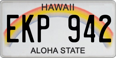 HI license plate EKP942