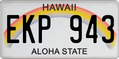 HI license plate EKP943
