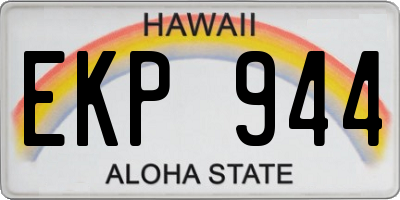 HI license plate EKP944