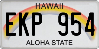 HI license plate EKP954