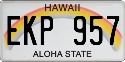 HI license plate EKP957