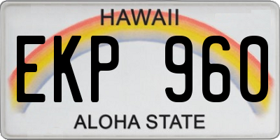 HI license plate EKP960