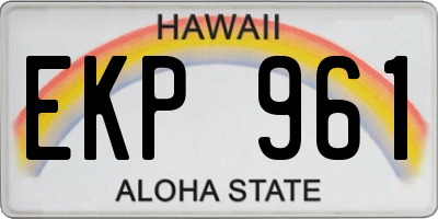 HI license plate EKP961
