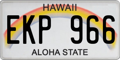 HI license plate EKP966
