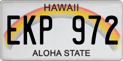 HI license plate EKP972