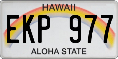 HI license plate EKP977