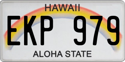 HI license plate EKP979