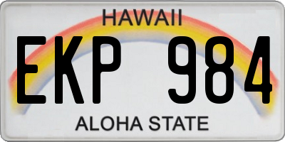 HI license plate EKP984