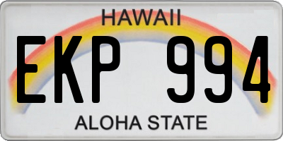 HI license plate EKP994