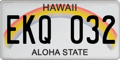 HI license plate EKQ032