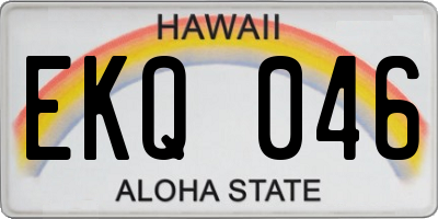 HI license plate EKQ046