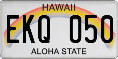 HI license plate EKQ050