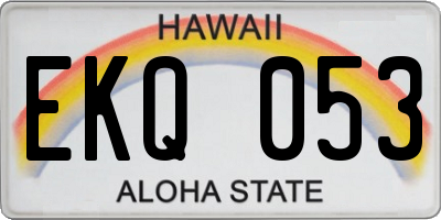 HI license plate EKQ053