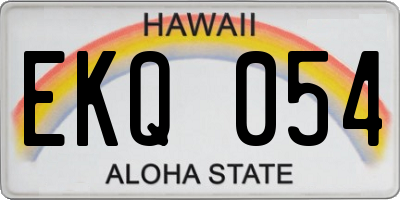 HI license plate EKQ054