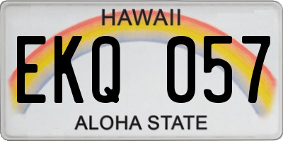 HI license plate EKQ057