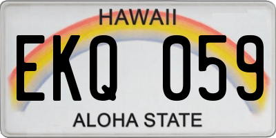 HI license plate EKQ059