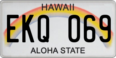 HI license plate EKQ069