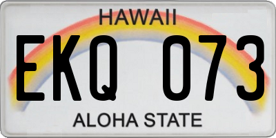 HI license plate EKQ073