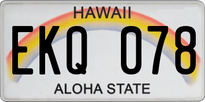 HI license plate EKQ078