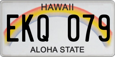 HI license plate EKQ079