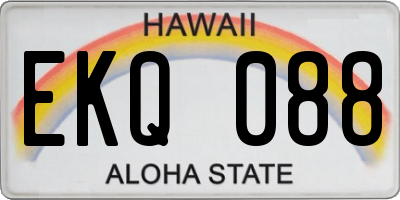 HI license plate EKQ088