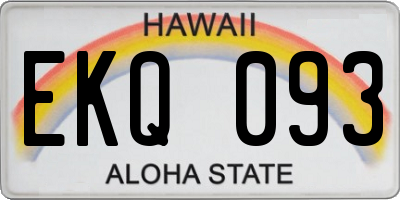 HI license plate EKQ093