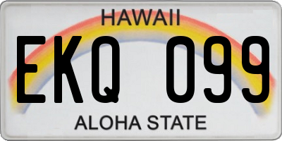HI license plate EKQ099