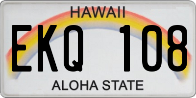 HI license plate EKQ108