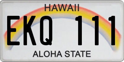HI license plate EKQ111