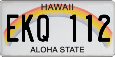HI license plate EKQ112