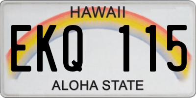HI license plate EKQ115