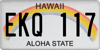 HI license plate EKQ117