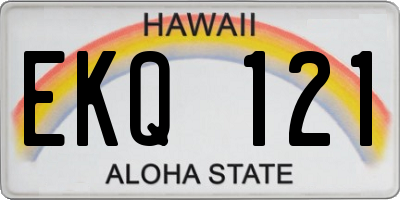 HI license plate EKQ121