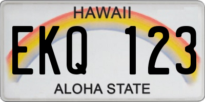 HI license plate EKQ123