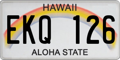 HI license plate EKQ126